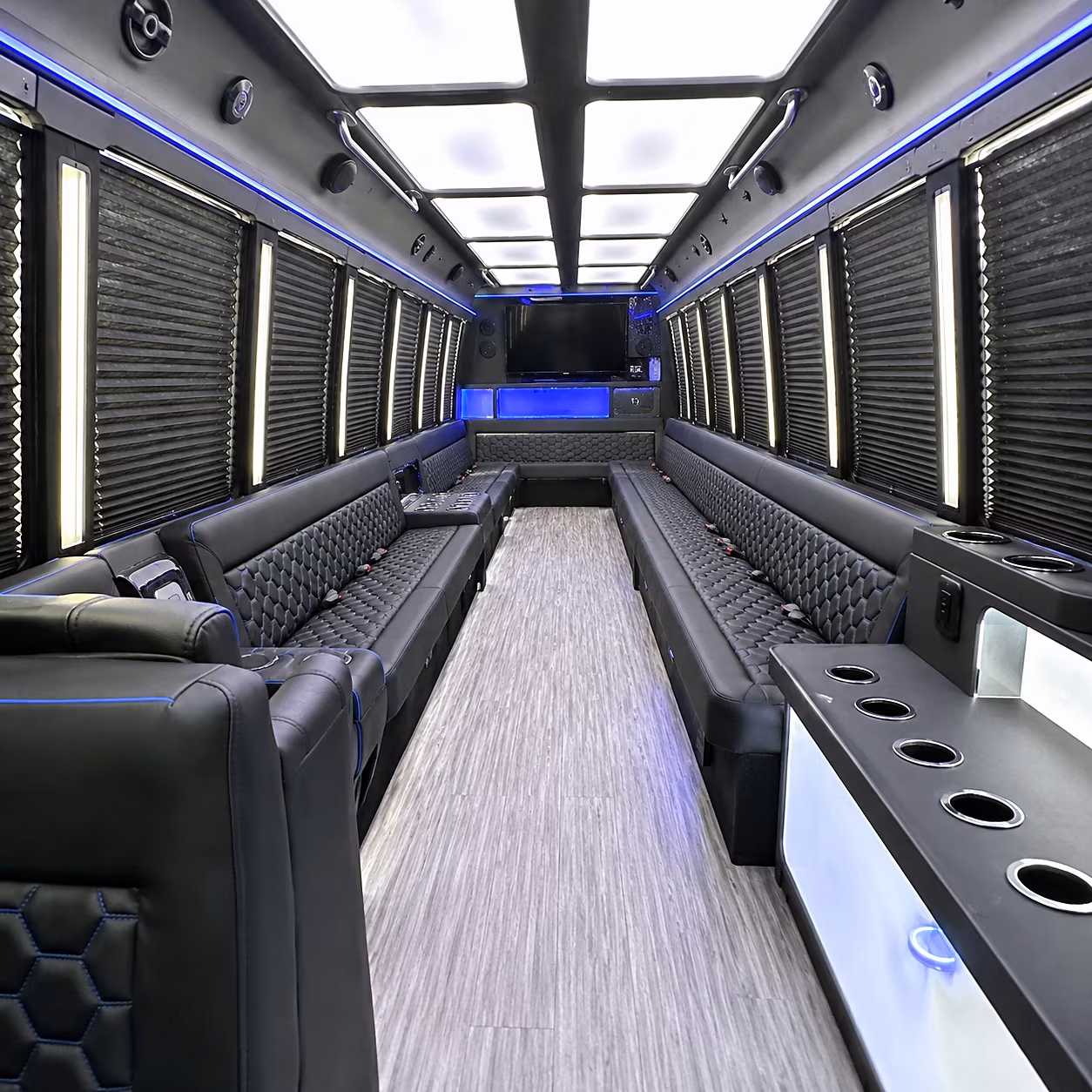 Virginia Beach Bachelor & Bachelorette Transportation party bus interior