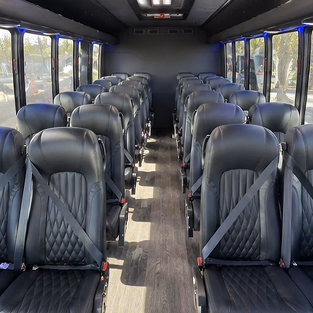 Virginia Beach Corporate Transportation party bus interior