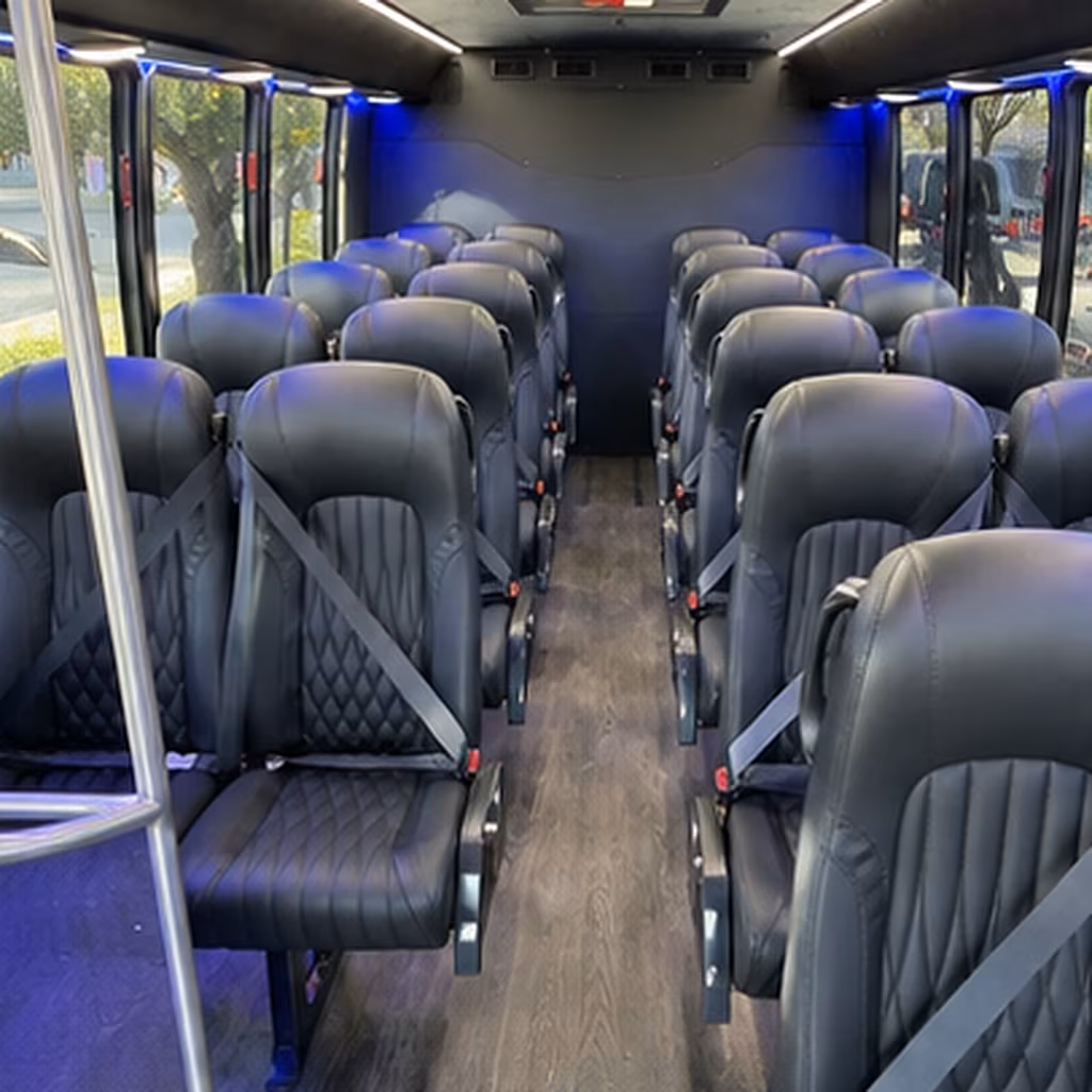 Virginia Beach School Event Transportation party bus interior