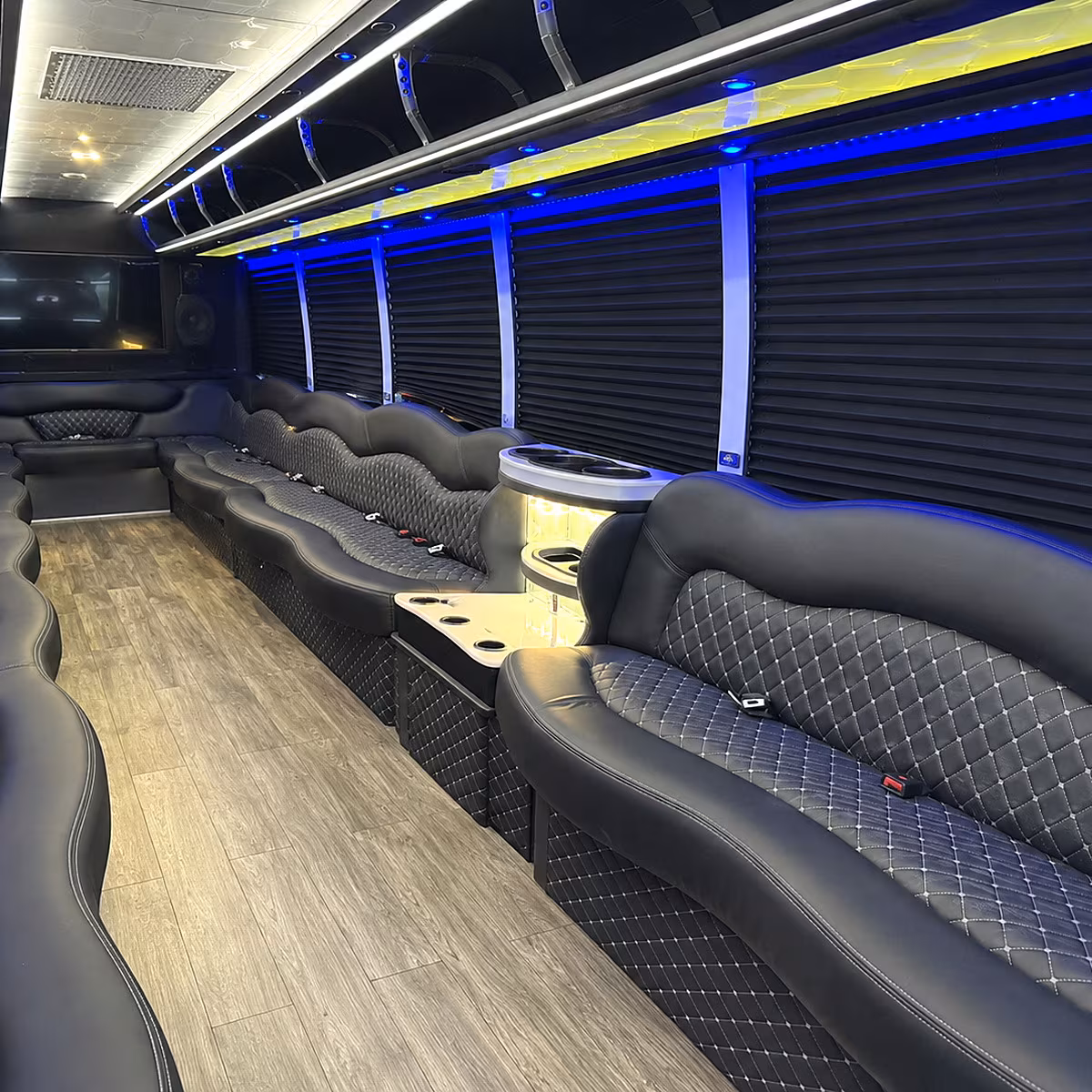 Virginia Beach Sporting Event Transportation party bus interior