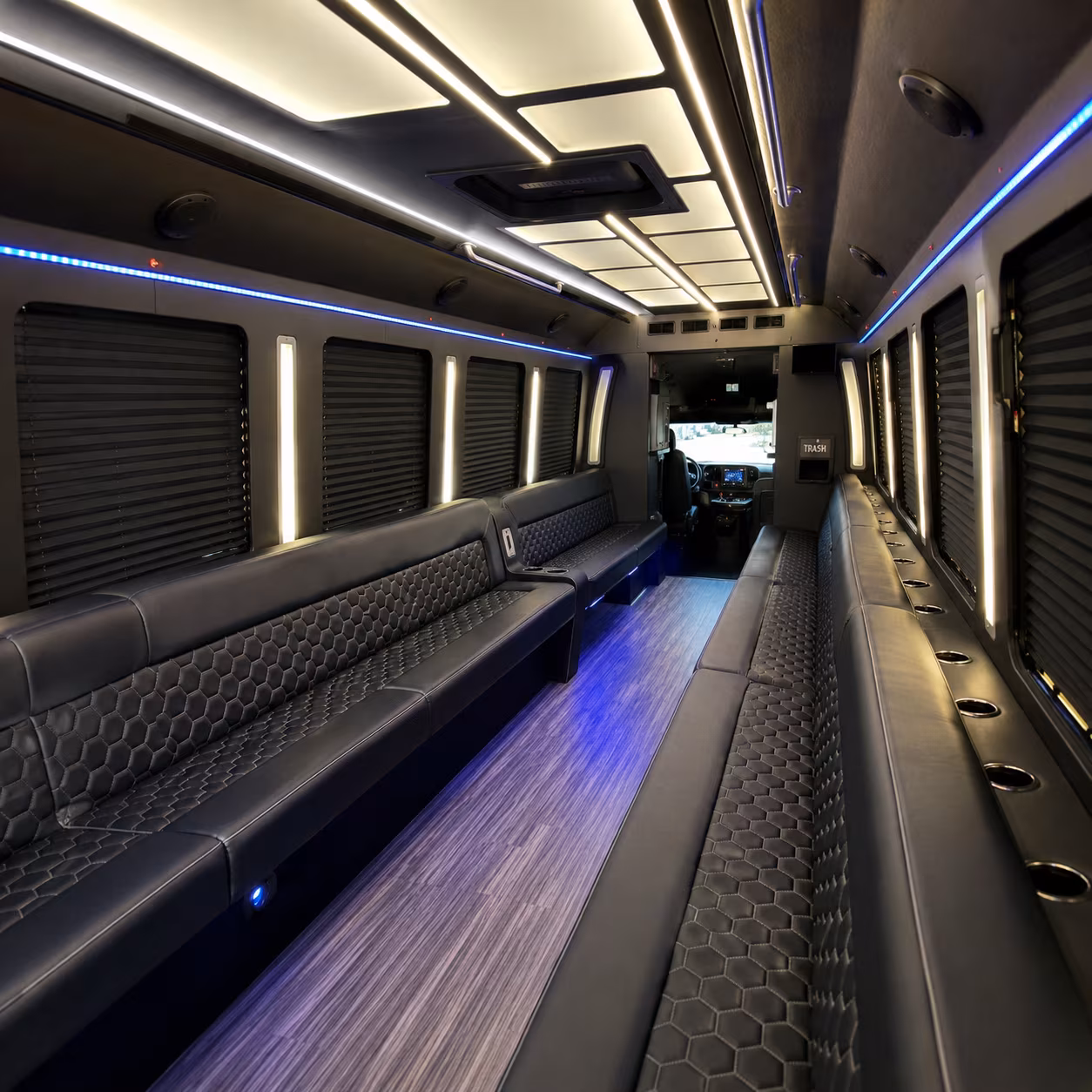 Virginia Beach Sporting Event Transportation party bus interior